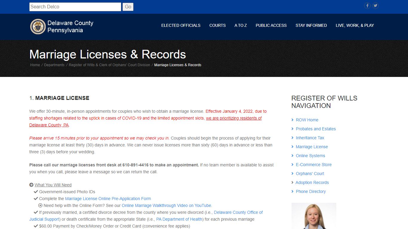 Marriage Licenses & Records - Delaware County, Pennsylvania