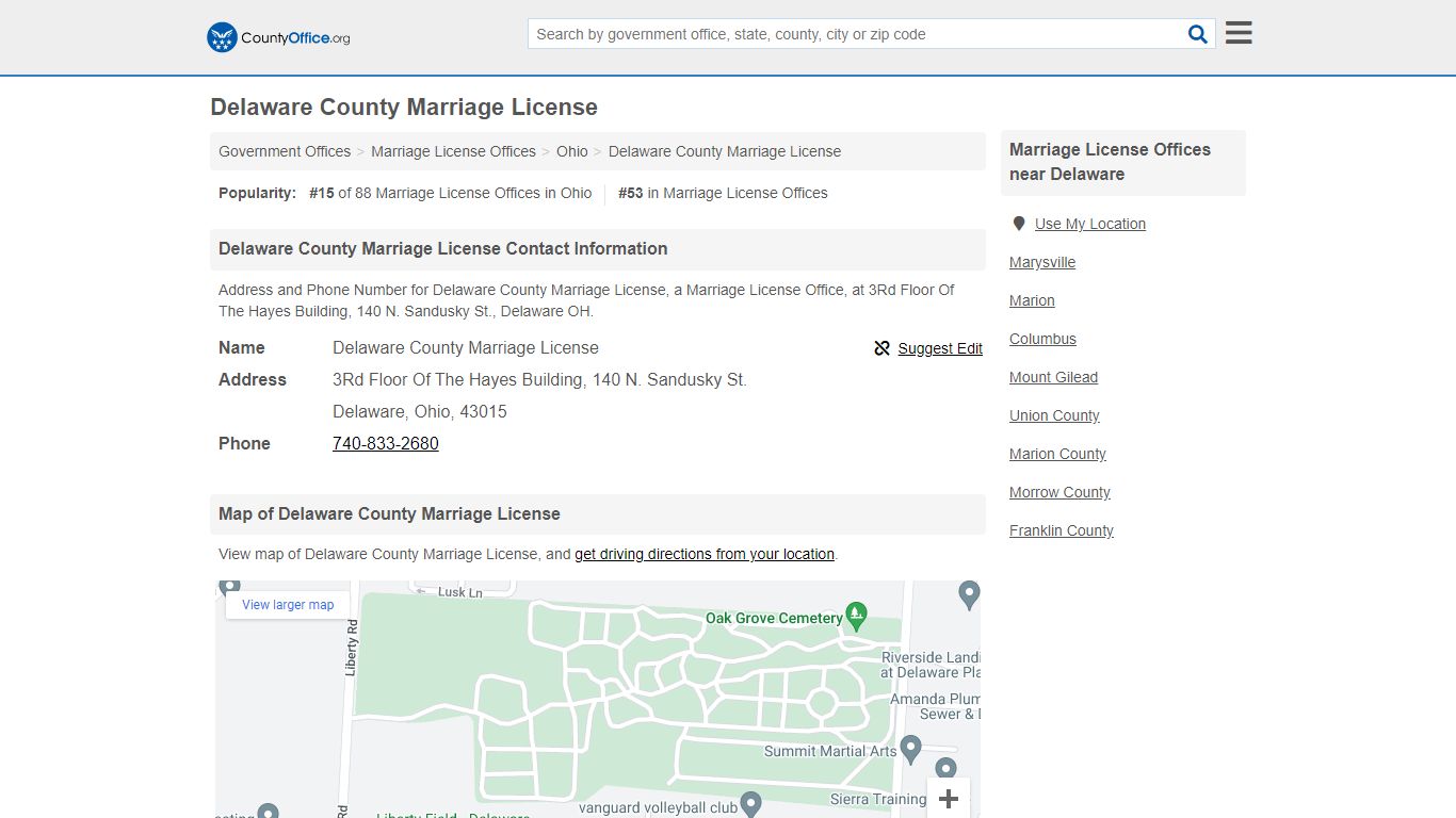 Delaware County Marriage License
