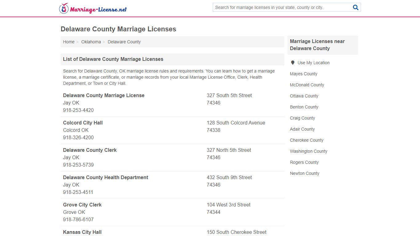 Delaware County Marriage Licenses