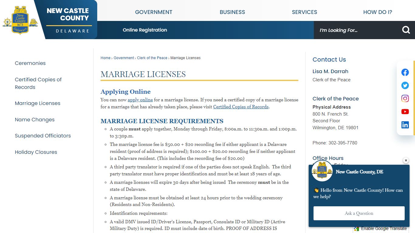 Marriage Licenses | New Castle County, DE - Official Website